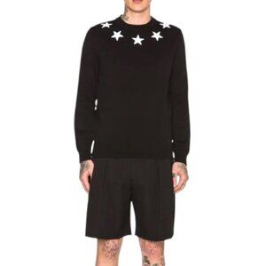 Givenchy black star collar crew neck jumper/sweater size M